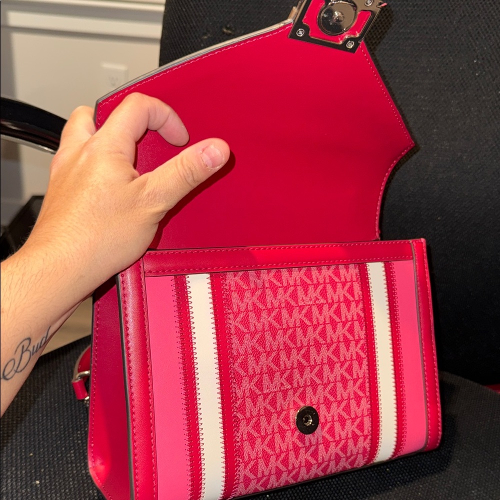 NWT $428 Michael Kors Whitney Medium Flap Chain Shoulder Crossbody Convertible - Picture 4 of 5